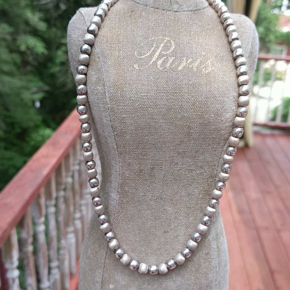 STERLING BEAD NECKLACE - Picture 1 of 16